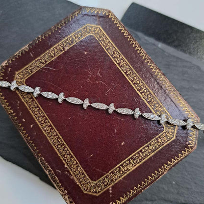 Diamond Fleur De Lis Style Bracelet in 18ct Gold