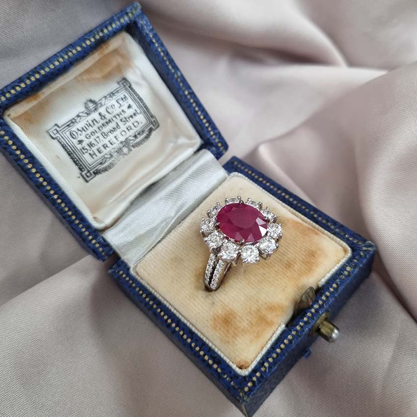 Contemporary 2.67ct Ruby and Diamond Floral Cluster Ring