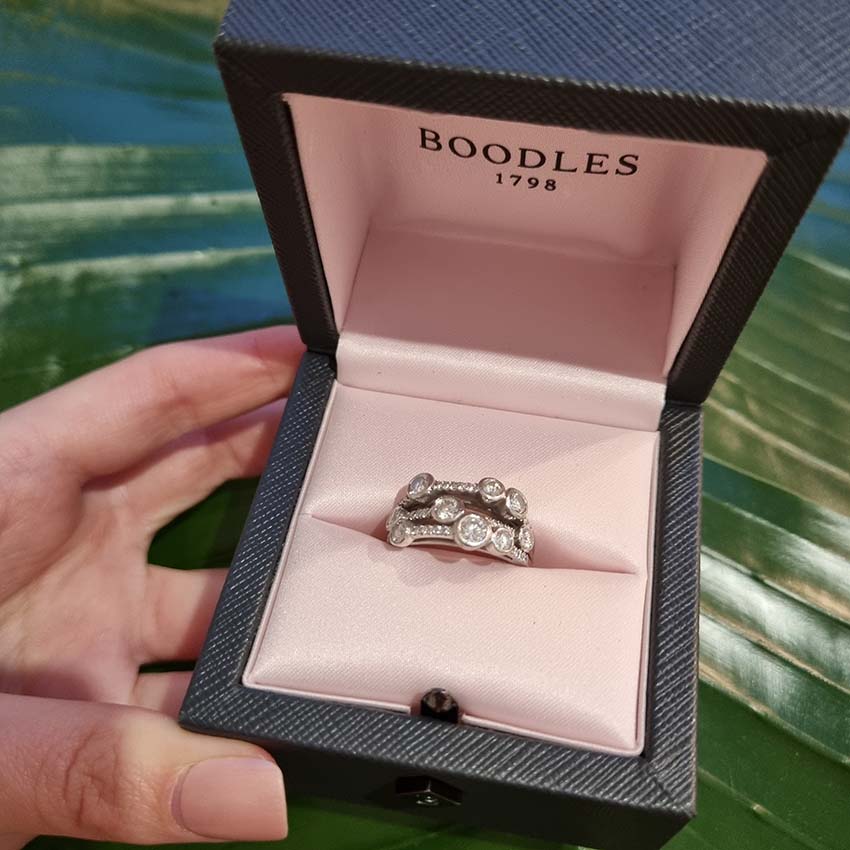 Pre Owned Boodles Waterfall Diamond Ring Classic Platinum