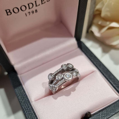 Pre Owned Boodles Waterfall Diamond Ring Classic Platinum
