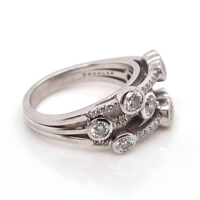 Pre Owned Boodles Waterfall Diamond Ring Classic Platinum