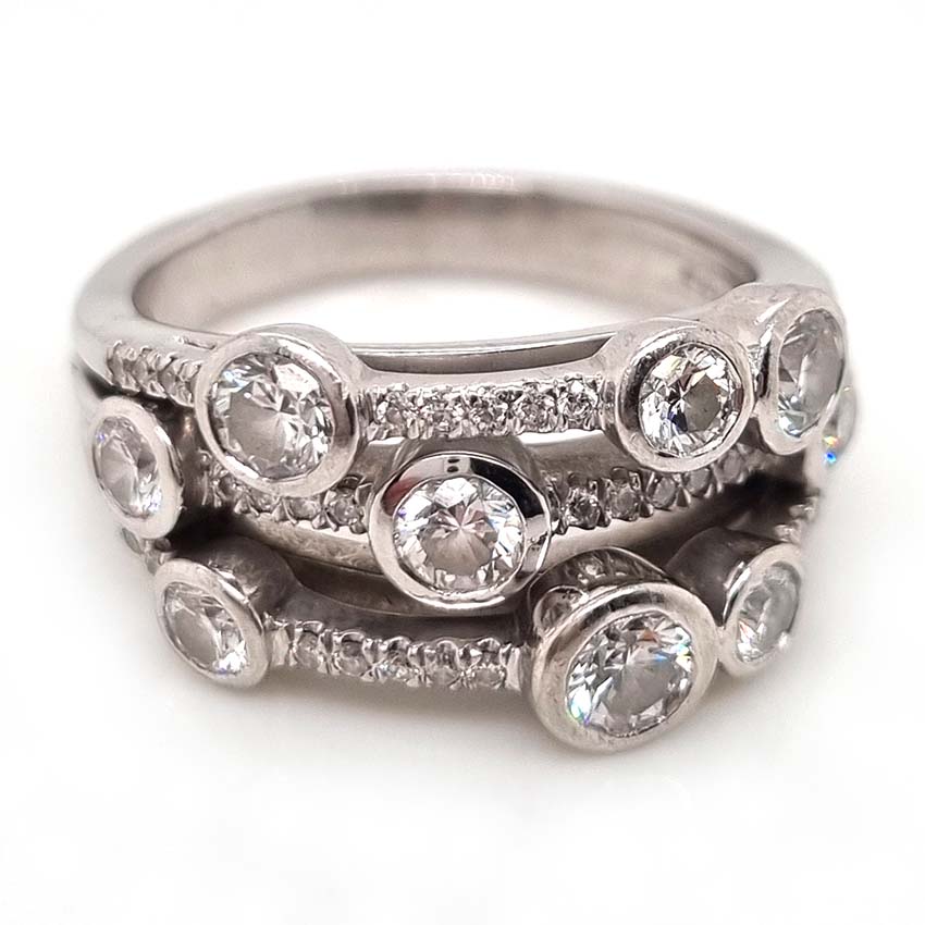 Pre Owned Boodles Waterfall Diamond Ring Classic Platinum