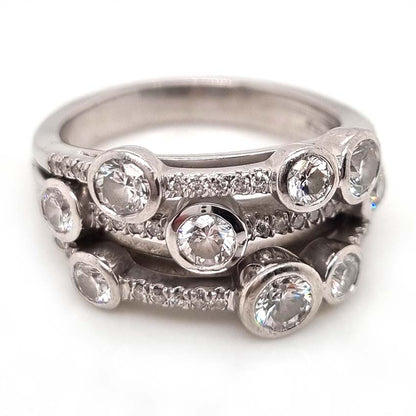 Pre Owned Boodles Waterfall Diamond Ring Classic Platinum