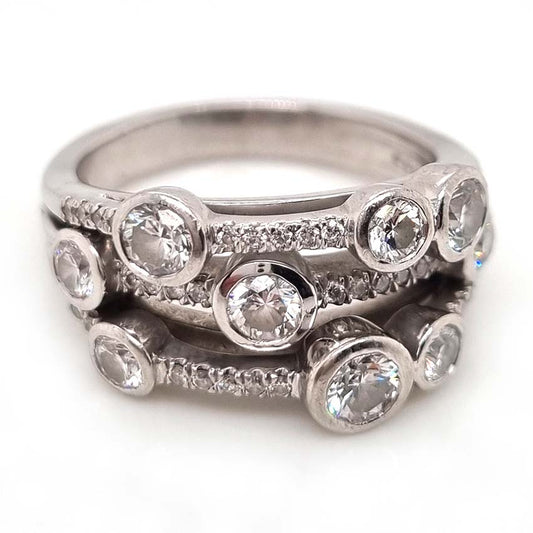 Pre Owned Boodles Waterfall Diamond Ring Classic Platinum