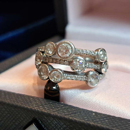 Pre Owned Boodles Waterfall Diamond Ring Classic Platinum