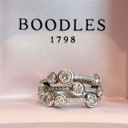 Pre Owned Boodles Waterfall Diamond Ring Classic Platinum