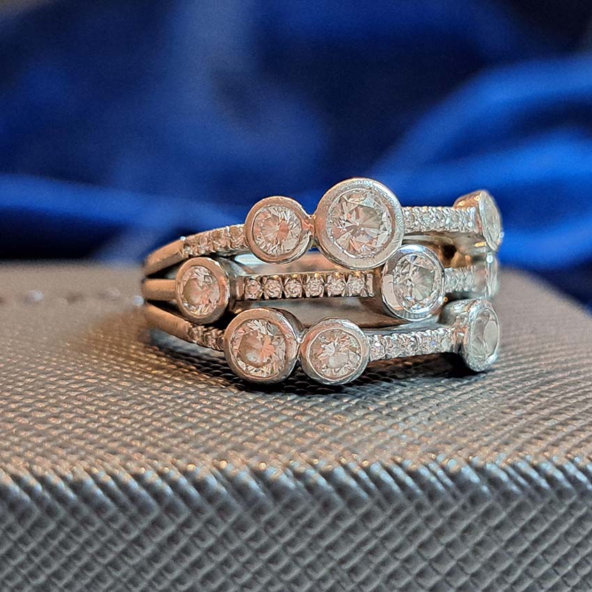 Pre Owned Boodles Waterfall Diamond Ring Classic Platinum