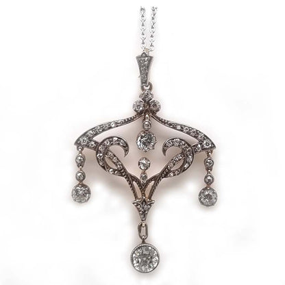 Art Nouveau 1.50ct Old Cut Diamond Pendant