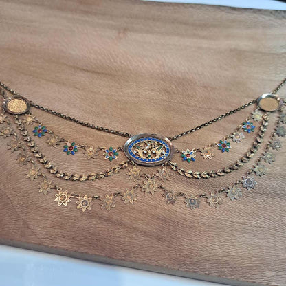 Antique Georgian French Enamelled Gold Collar Necklace