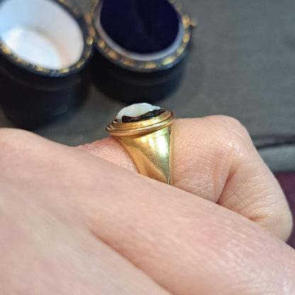 Antique Georgian Socrates Agate Cameo Ring in 18ct Gold