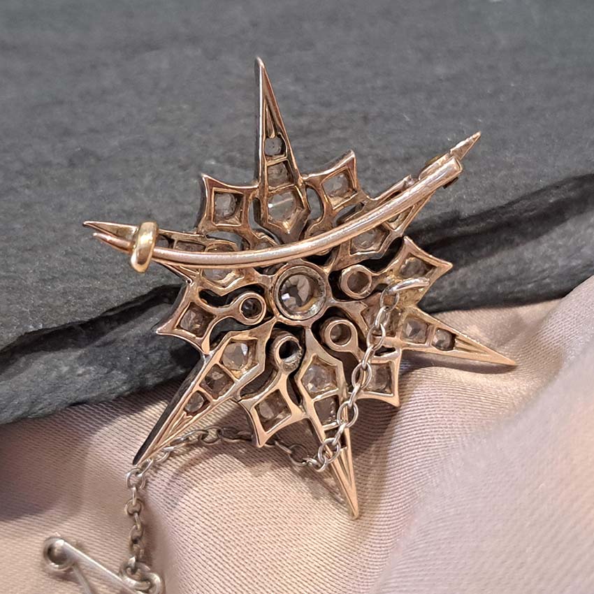Victorian Antique Diamond Star Brooch