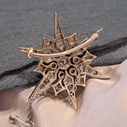 Victorian Antique Diamond Star Brooch