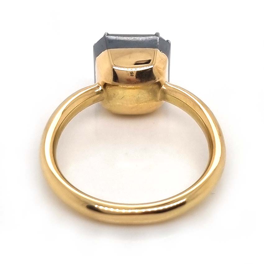 3.20ct Colombian Emerald Button Back Engagement Ring