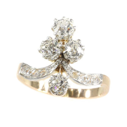 Antique Belle Epoque Diamond Crown Dress Ring
