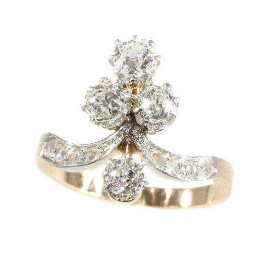 Antique Belle Epoque Diamond Crown Dress Ring
