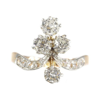 Antique Belle Epoque Diamond Crown Dress Ring