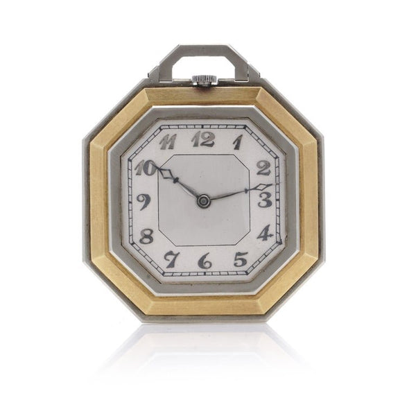 LEON HATOT Vers Art Deco 18 Carat Gold Pocket Watch