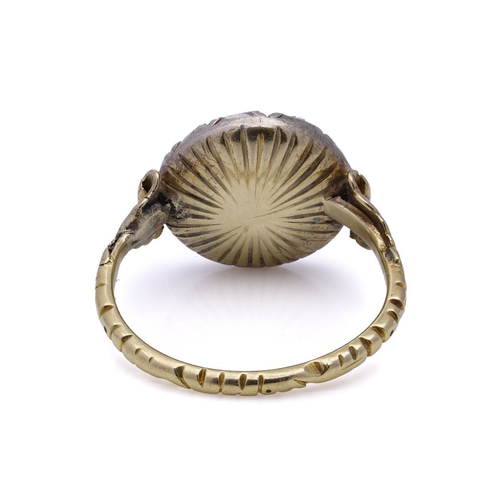 Victorian 15 Carat Gold And Silver Diamond Cluster Ring