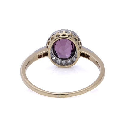 18 Carat Gold And Platinum Diamond Cluster Ring With Natural Spinel