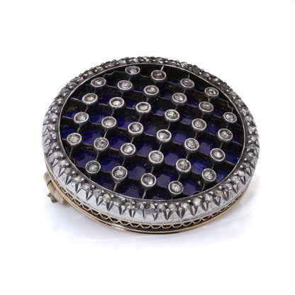 Victorian Diamond And Enamel Brooch In 18 Carat Gold And Silver