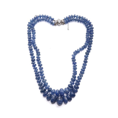 Natural Sapphire Double Strand Beaded Necklace