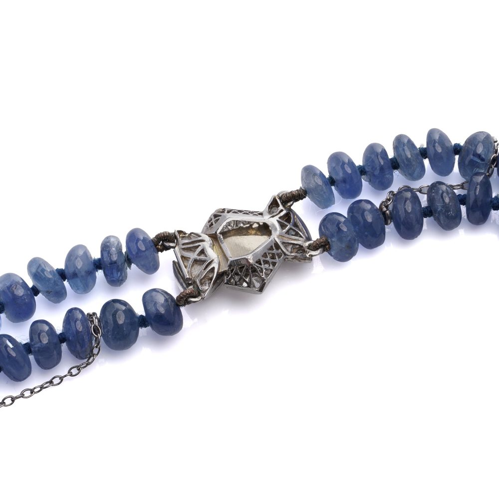 Natural Sapphire Double Strand Beaded Necklace