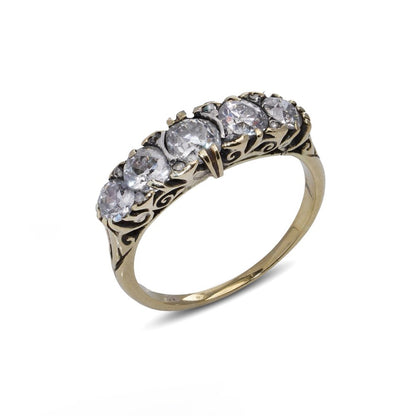 Victorian 18 Carat Gold Old Cut Diamond Five-Stone Ring