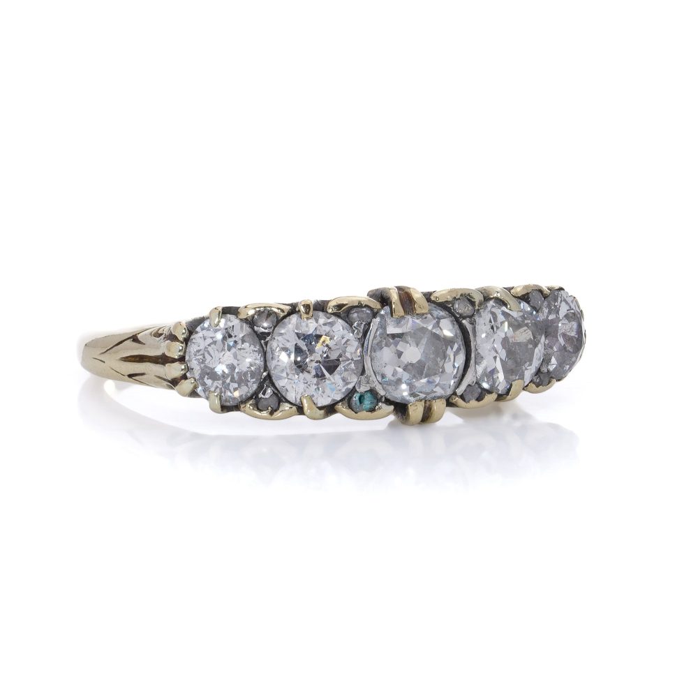 Victorian 18 Carat Gold Old Cut Diamond Five-Stone Ring