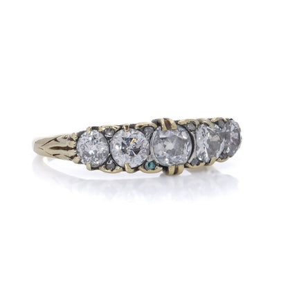 Victorian 18 Carat Gold Old Cut Diamond Five-Stone Ring