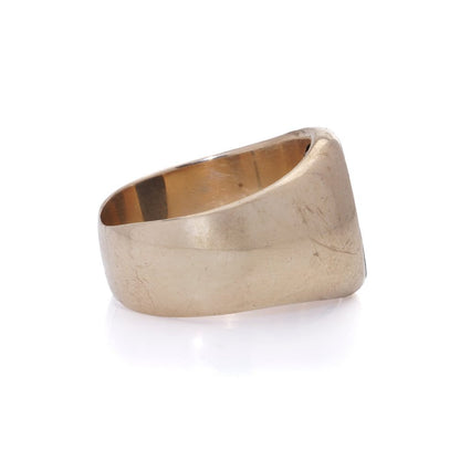 Antique 19th Century Russian 14 Carat Gold Signet Ring With Lubich Clan Coat of Arms