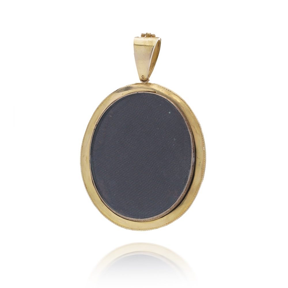 Victorian 20 Carat Yellow Gold Mourning Locket Pendant