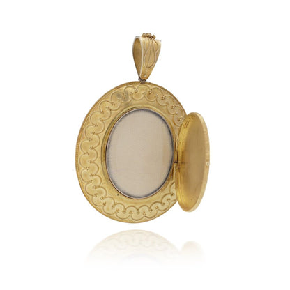 Victorian 20 Carat Yellow Gold Mourning Locket Pendant