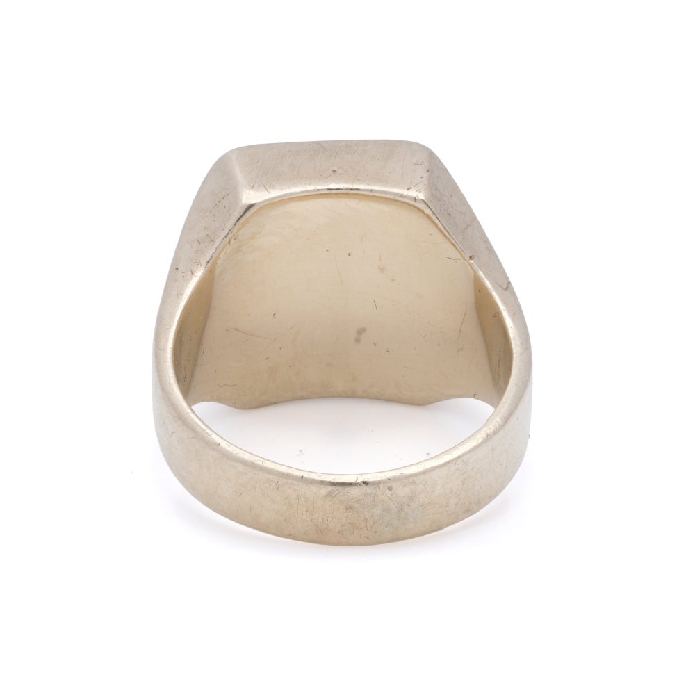 Vintage 10 Carat Gold Bloodstone Intaglio Signet Ring by Birks