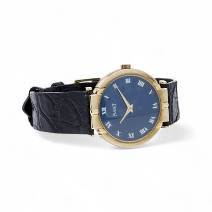 Piaget 18 Carat Gold Wristwatch with Blue Dial
