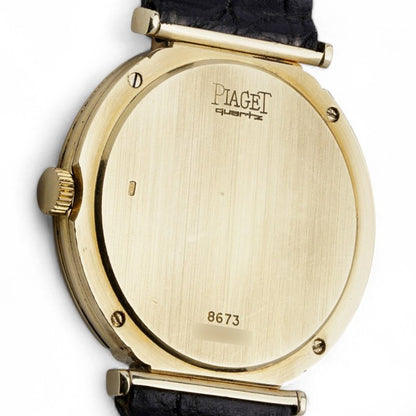 Piaget 18 Carat Gold Wristwatch with Blue Dial