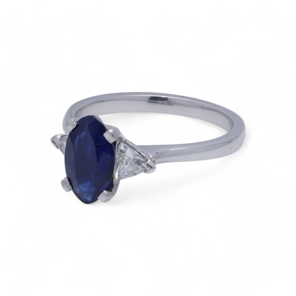Platinum 1 Carat Sapphire And Diamond Ring