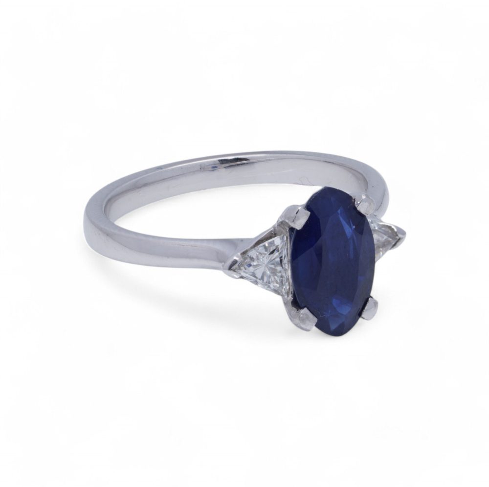 Platinum 1 Carat Sapphire And Diamond Ring