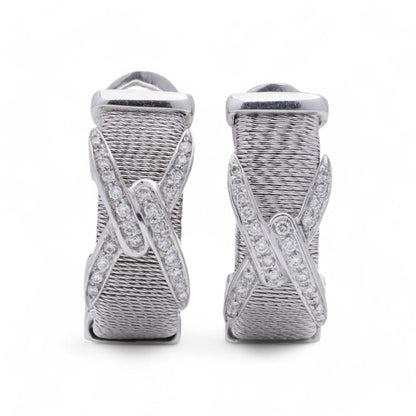 Vintage Kutchinsky Diamond Earrings In 18 Carat White Gold