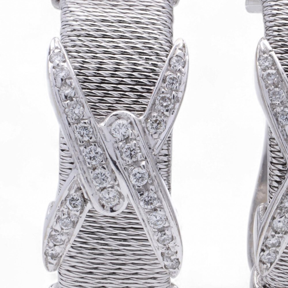 Vintage Kutchinsky Diamond Earrings In 18 Carat White Gold