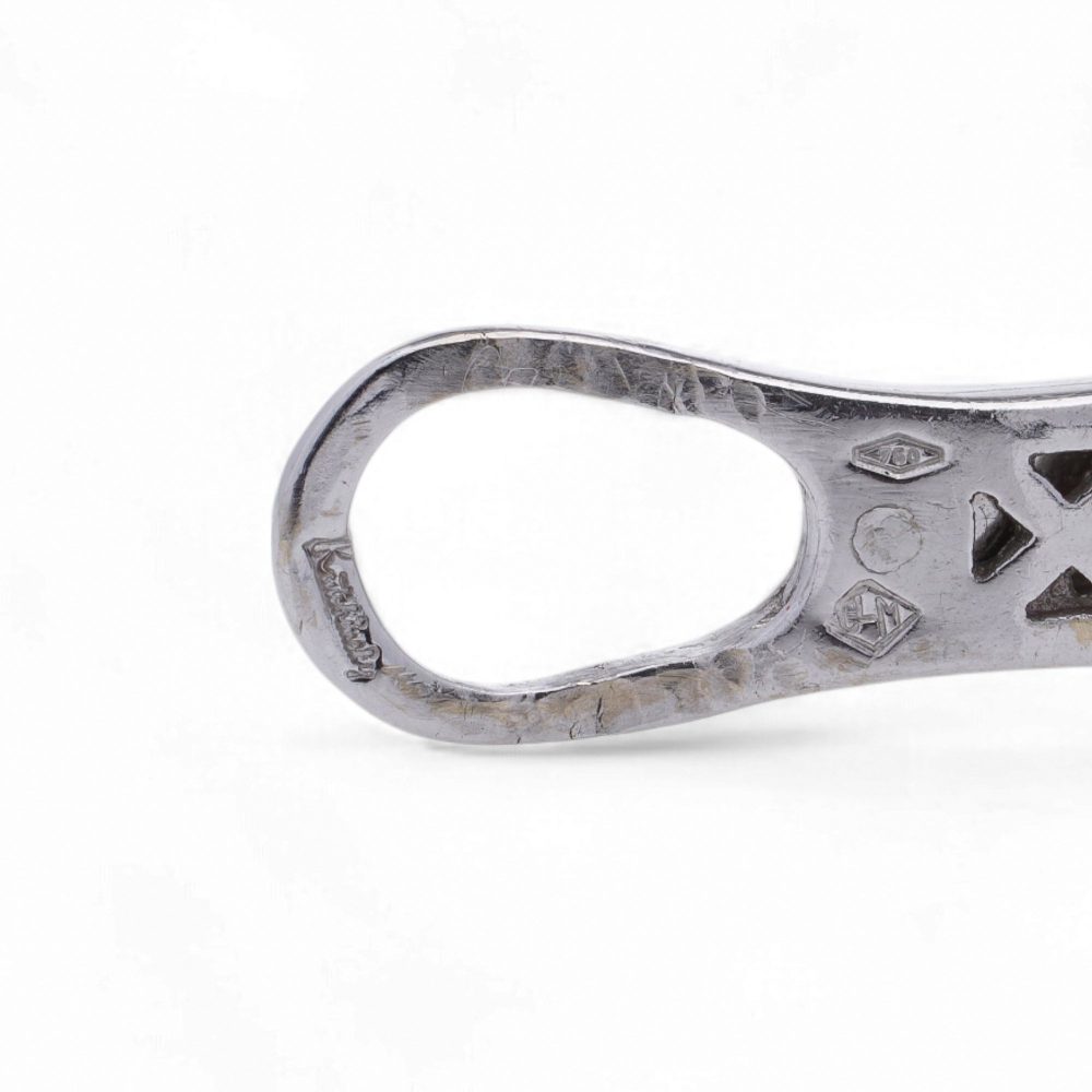 Vintage Kutchinsky Diamond Earrings In 18 Carat White Gold