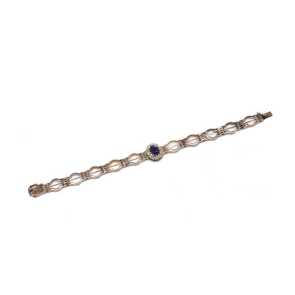 Victorian 9 Carat Rose Gold Sapphire And Diamond Bracelet