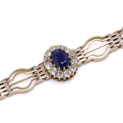 Victorian 9 Carat Rose Gold Sapphire And Diamond Bracelet