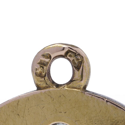 Antique 14 Carat Yellow Gold Russian Pendant With Ruby And Old Cut Diamond