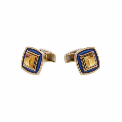 AMR Shaker 18 Carat Yellow Gold Citrine Cufflinks