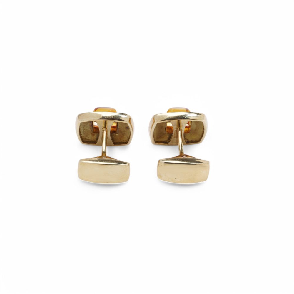 AMR Shaker 18 Carat Yellow Gold Citrine Cufflinks