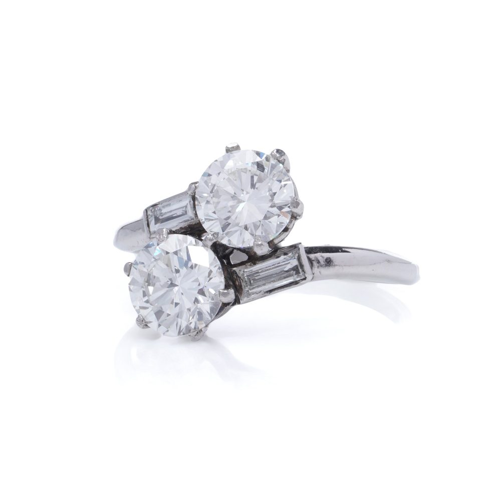 Toi et Moi 2.0 Carat Diamond Ring In Platinum