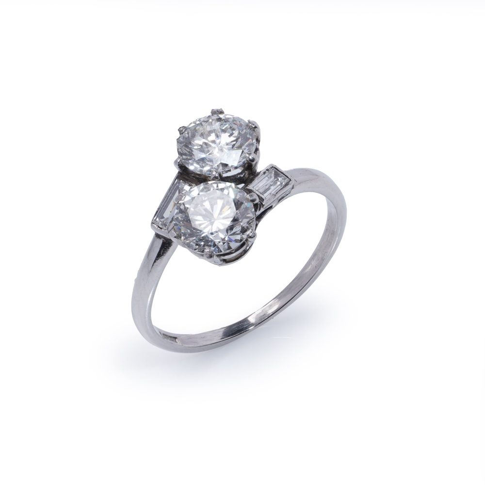 Toi et Moi 2.0 Carat Diamond Ring In Platinum
