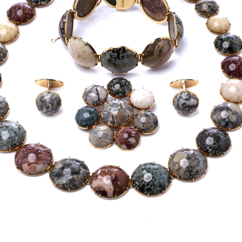 Antique 18 Carat Yellow Gold Parure, Crown Princess Margareta, Swedish Jewellery Set