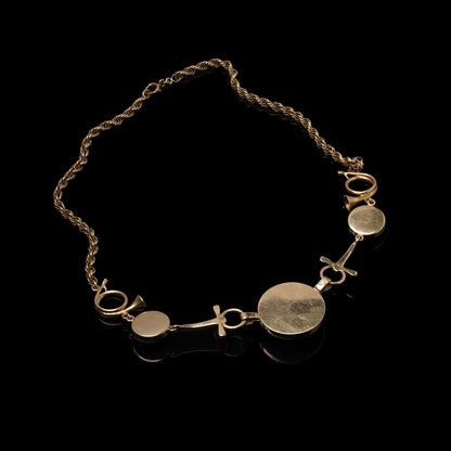 Antique 14 Carat Yellow Gold Essex Crystal Hunting Necklace