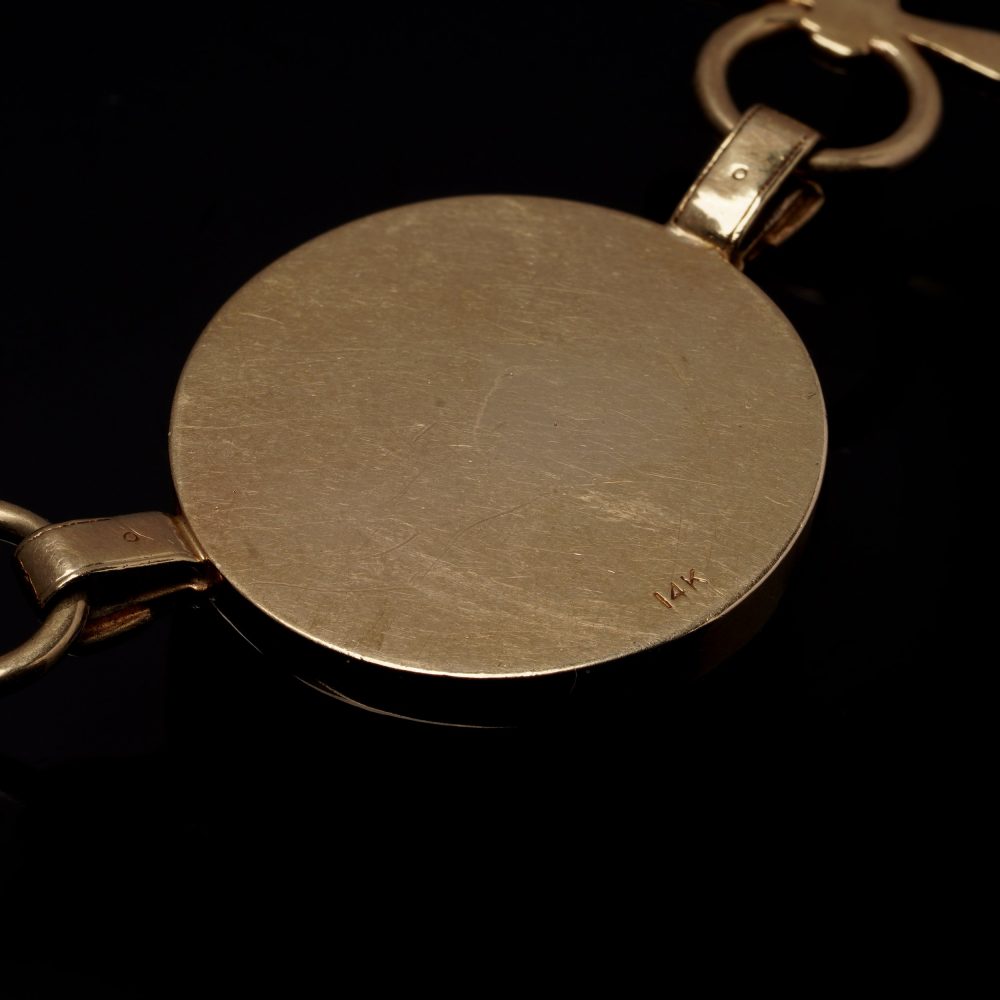 Antique 14 Carat Yellow Gold Essex Crystal Hunting Necklace